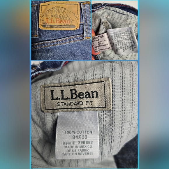 L.L. Bean Men's Indigo Distressed Standard Fit Jeans - Picture 3 of 12